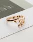 Fashion Gold Metal Leaf Split Ring