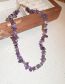 Fashion 5# Necklace - Purple Irregular Stone Beaded Necklace