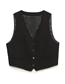 Fashion Black V-neck Button-up Vest