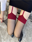 Fashion Red Edge Black Silk Contrasting Color Stockings With Suspenders