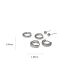 Fashion Earrings - Silver (set Of 6) Zirconia Geometric Earrings Set In Copper