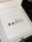 Fashion Gold (set Of 4) Zirconia Letter Earrings Set In Copper