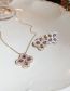 Fashion Necklace - Gold Copper Inlaid Zirconia Flower Necklace