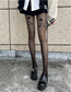 Fashion Black Velvet Rose Embroidered Stockings