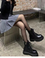 Fashion Black Translucent Thick Fleece With Feet 300g Nylon Translucent Stockings