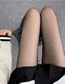 Fashion Milky White Anti-snag Black Silk Stockings With Drill