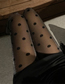 Fashion Black Polka Dot Silver Stockings