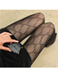 Fashion Black Letter Cutout Lace Stockings
