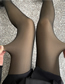 Fashion Black Translucent Stepping Foot Thick Fleece 300g Nylon Integrated Plus Fleece Foot Stockings