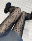 Fashion Black Nylon Leopard-print Cutout Fishnet Socks