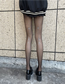 Fashion Black Stockings With Vertical Stripes After Letters