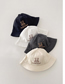 Fashion Grey Cotton Bear Embroidered Children's Bucket Hat