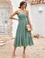 Fashion Pea Green Color Solid Color Slim Waist Dress