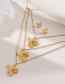 Fashion Gold Titanium Steel Butterfly Pendant Multilayer Necklace Earrings Set