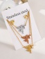 Fashion Color Titanium Steel Angel Pendant Multilayer Necklace Earrings Set