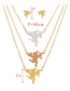 Fashion Color Titanium Steel Angel Pendant Multilayer Necklace Earrings Set