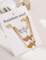Fashion Color Titanium Steel Heart Pendant Multilayer Necklace Earrings Set