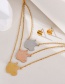 Fashion Color Titanium Steel Apple Pendant Multilayer Necklace Earrings Set