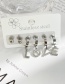 Fashion Silver Titanium Steel Letter Love Pendant Earrings Set Of 6