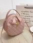 Fashion Pink Pu Embroidered Thread Rhombus Large Capacity Messenger Bag