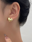 Fashion Gold Metal Heart Stud Earrings