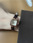 Fashion Brown Leather Square Dial Watch
