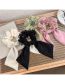 Fashion D Black Fabric Hair Tie Beaded Pearl Lace Pleated Scrunchie