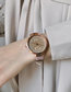 Fashion Khaki Belt Round Quicksand Dial Watch