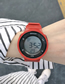 Fashion Red With Black Frame Stainless Steel Round Dial Digital Watch