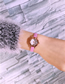 Fashion Pink Belt Alloy Round Dial Watch