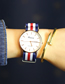 Fashion Blue Red Blue Alloy Round Dial Watch