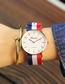 Fashion Blue White Red Alloy Round Dial Watch