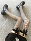Fashion White Fishnet Cutout Bow Over The Knee Stockings