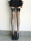 Fashion Black Fishnet Cutout Bow Over The Knee Stockings