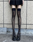 Fashion Black Japanese Jacquard Knee High Stockings