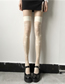 Fashion Milky White Rose Jacquard Over-the-knee Stockings
