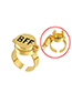 Fashion Gold 2 Alloy Alphabet Split Ring Set