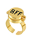 Fashion Gold 2 Alloy Alphabet Split Ring Set