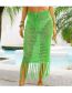 Fashion Green Cutout Fringed Blouse Skirt