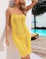 Fashion Yellow Polyester Open-knit Camisole