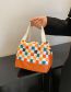 Fashion Orange Oxford Cloth Contrasting Color Large Capacity Tote Bag