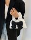 Fashion Pu White Pu Pleated Hand Carry Bow Handbag