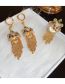 Fashion Ring - Gold Copper Inlaid Zirconia Wake Lion Tassel Ring