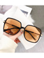 Fashion Black Frame Transparent Orange Slice Large Square Frame Sunglasses