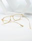 Fashion Gold Without Degrees [anti-blue Lens] Pc Alloy Square Large Frame Flat Mirror