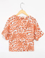 Fashion Orange Polyester Printed Button Up Shirt