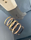 Fashion Gold 6 Nails 4 Diamonds (6mm) Titanium Steel Diamond Set Screwdriver Printed Round Bracelet