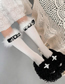 Fashion White Feather Rhinestone Bow Socks