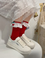 Fashion Red Three-dimensional Strawberry Lace Stacked Mid-tube Socks
