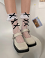 Fashion Pink Lace Bow Mid-tube Stacked Socks